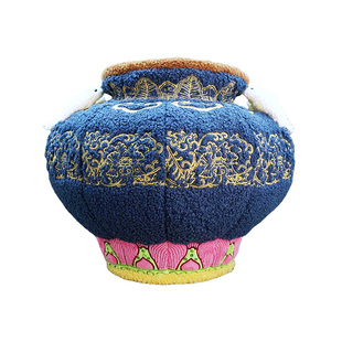 中国国家博物馆海晏河清尊毛绒花瓶中国风创意礼物乔迁新中式摆件