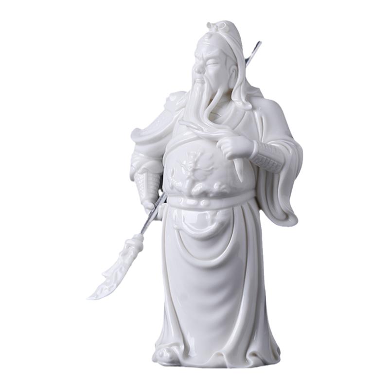 戴玉堂陈戴茹陶瓷摆件《关公》德化白瓷关二爷财神供奉家用神像