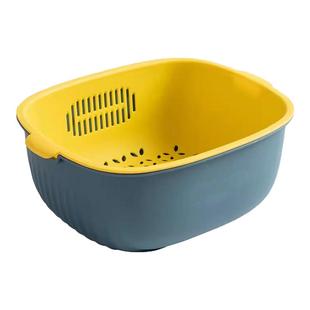 多功能双层沥水篮厨房洗菜篮水果蔬菜过滤篮家用塑料果篮子洗菜盆