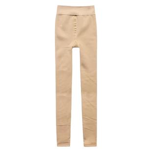 肉色加绒七分打底裤女秋冬五分安全裤结婚纱拍秀禾光腿神器九分裤