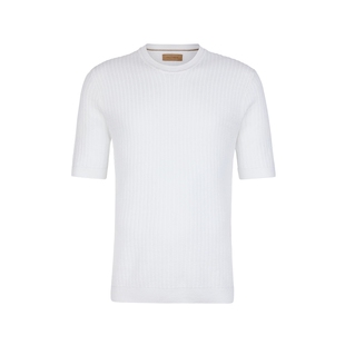 【季末折扣】FALCONERI男士时尚意式亚麻圆领条纹短袖T恤UMM0097