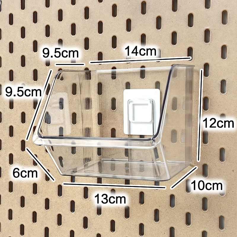 【兼容Yi家】储物筐洞洞板透明收纳盒咖啡茶包姜葱蒜大开口壁挂筐