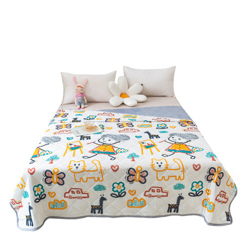 明超家纺a类凉感面料夏凉被单人双人可机洗空调被夏季印花薄被子