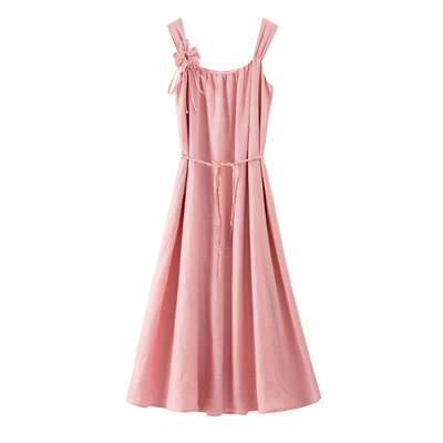 BANANACICI大摆亚麻背心连衣裙