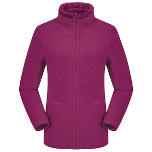 中老年摇粒绒外套女加厚立领双面穿大码妈妈宽松秋装抓绒卫衣男款