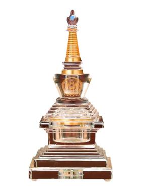 透明水晶舍利塔佛塔供奉摆件