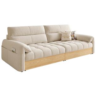 帕沙曼 布艺沙发储物小户型客厅原木风2026新款大象耳朵抽屉沙发