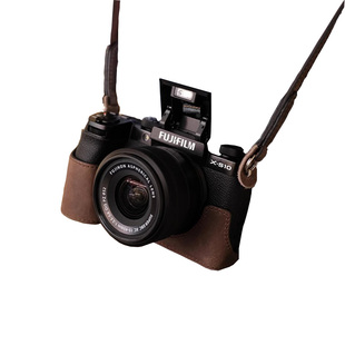 富士XS20保护套XT5真皮底座XT30三代皮套XT50相机包XM5xe5XH2配件