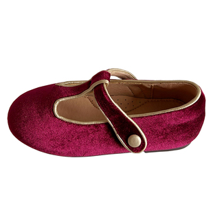 韩国童鞋2024女童冬季保暖新款金丝绒公主鞋加绒毛毛鞋外穿黑皮鞋