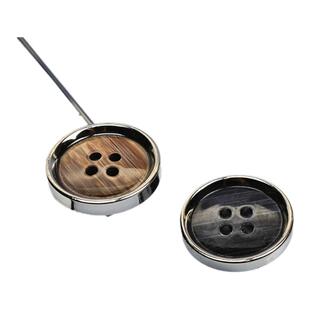 高档黑色银边大衣扣子百搭亮光西服扣男士皮衣风衣外套纽扣裤子扣