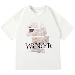 【希林娜依高同款】HTCU珍珠面具人像印花T恤宽松短袖潮牌女夏tee