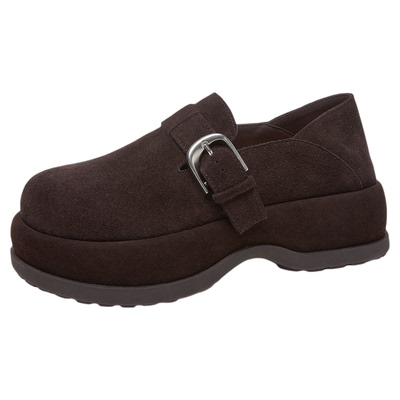 金利来女鞋时尚厚底勃肯鞋女2025秋冬新款反绒皮软底舒适百搭单鞋