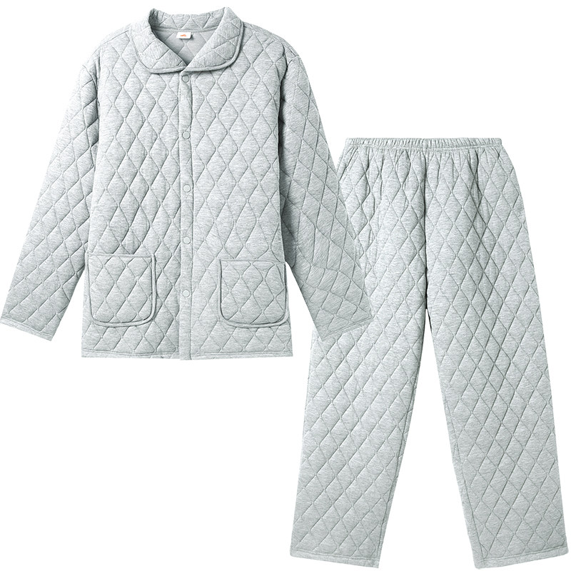 铜牛加厚暖棉翻领家居男套2026秋冬新款睡衣家居服男套装NJ074
