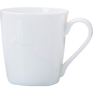 景德镇纯白骨瓷创意杯子简约欧式茶杯咖啡杯方形杯奶杯水杯