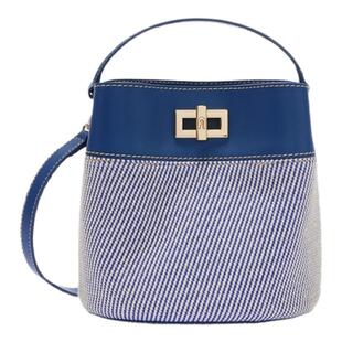 【女神节礼物】FURLA芙拉AMELIA迷你女士帆布拼皮水桶包斜挎包