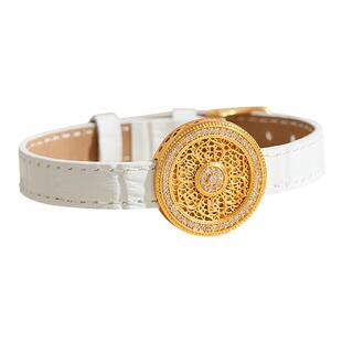 古法沙金八宝罗盘荷花梅花手牌一条过手表带红色棕色情侣款时尚