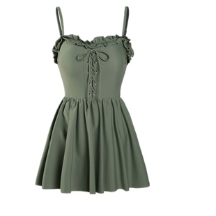 小雪吖 仙女范韩国ins网红爆款遮肚显瘦泡温泉美背保守连体泳衣女