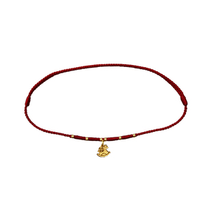 足金999生肖马黄金马上有钱本命年纯手工编织红绳手链脚绳可调节