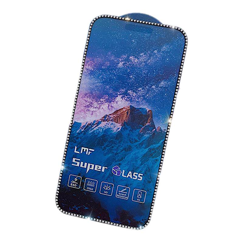 适用苹果17pro钻石钢化膜iphone16promax手机13/14夜光x玻璃膜15pro全屏覆盖防窥11防摔12高清