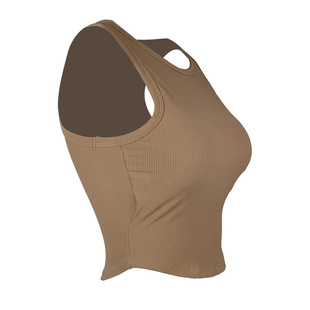 带胸垫瑜伽服可外穿运动背心收副乳女撸铁健身上衣背心含胸垫夏薄