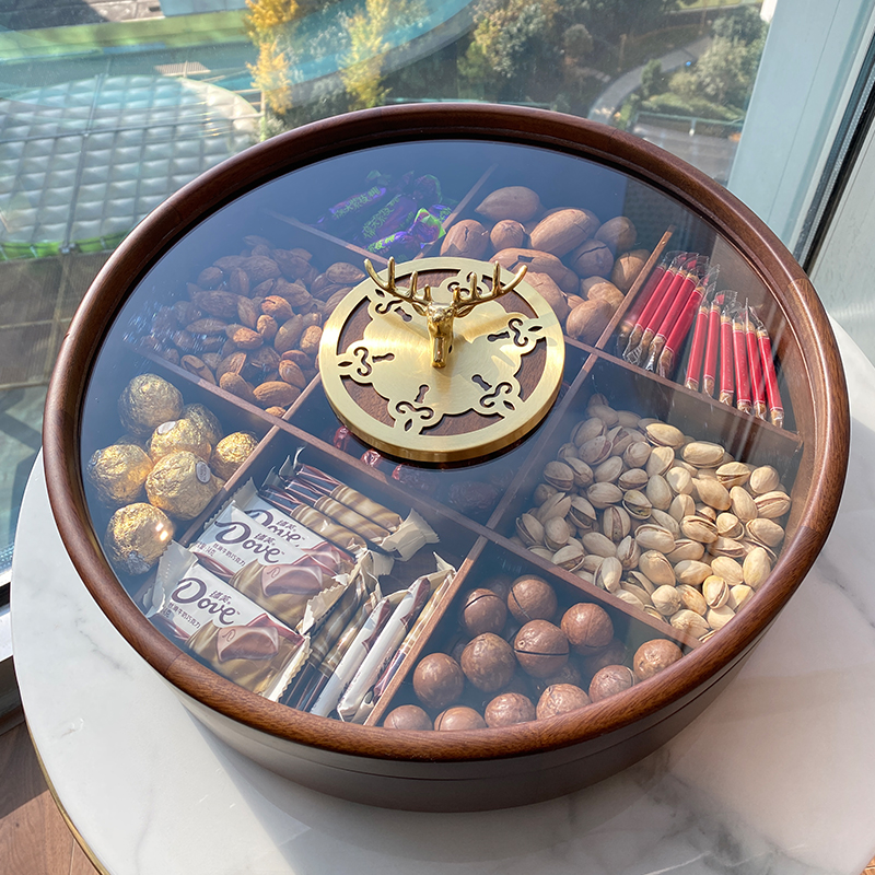 高颜值轻奢干果盒客厅茶几家用水果干果盘高端2024新款精致收纳盒