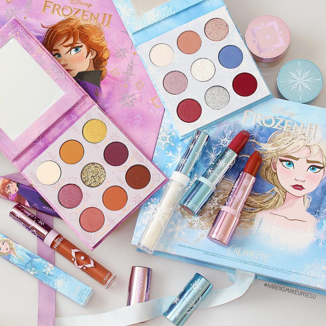 现货美国卡泡Colourpop冰雪奇缘安娜艾莎公主眼影盘口红唇釉套装