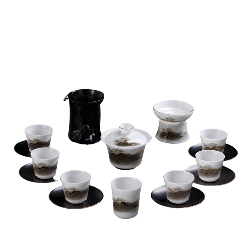 石茗堂羊脂玉白瓷茶具