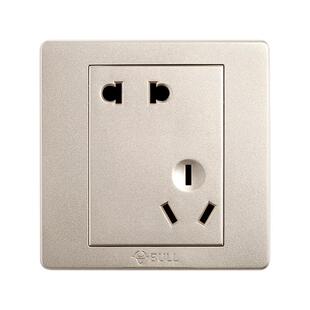 公牛斜五孔开关插座面板二三极宽体插座86型暗装面板5孔插座