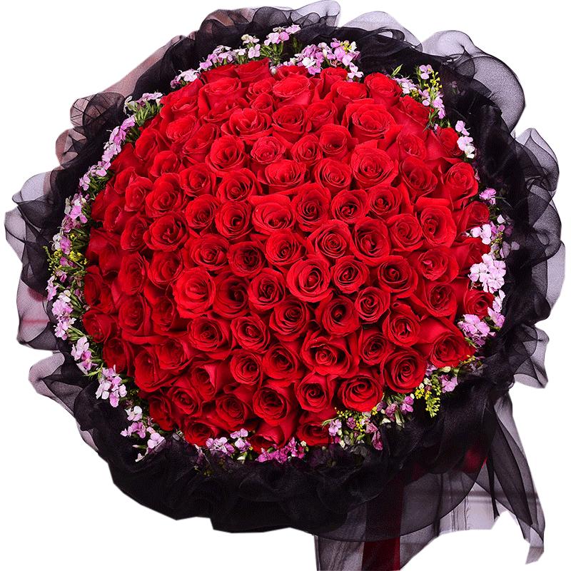 全国鲜花速递同城配送女友99朵红玫瑰花束生日北京广州深圳上海店