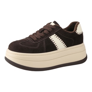 MILLIE'S/妙丽新款女鞋冬季加绒厚底增高系带平底巨好看休闲板鞋