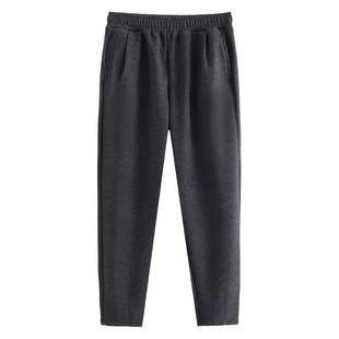 大码加绒毛呢裤女200斤胖MM冬季休闲宽松显瘦星空呢哈伦萝卜裤子