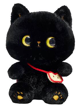 三福黑猫诺尔毛绒公仔25cm 趣味创意潮流玩具玩偶摆件517190