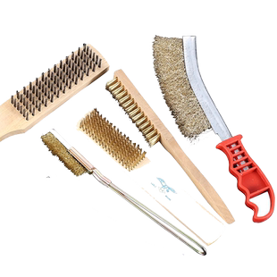 木柄钢丝刷铜丝刷菩提核桃保养文玩刷子烧烤厨房清洁除锈小铁刷子