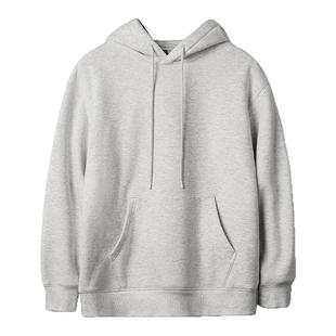 马登工装美式灰色洛奇连帽卫衣加绒宽松重磅叠穿套头帽衫外套男冬