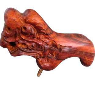 实木拐杖龙头黄花梨紫檀红木扶手老人手杖弯把配件圆头文明棍手柄