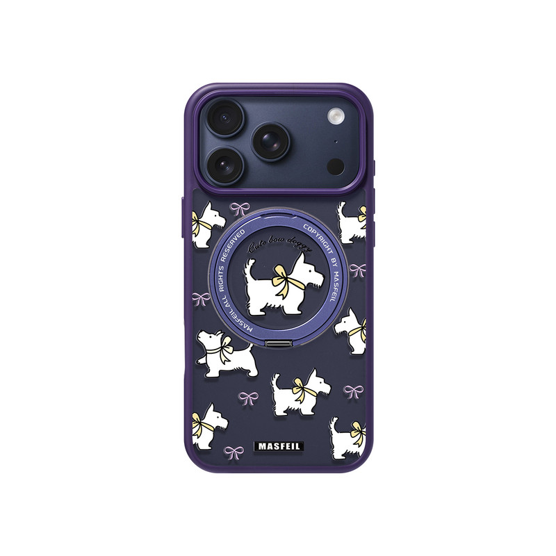 ZHIZHE×简约狗狗适用苹果17promax手机壳iPhone16pro新款磁吸带支架ip15全包Fo5支点高级感17可爱套
