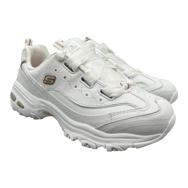 斯凯奇Skechers Dllites1.0复古老爹鞋女粉色丝绸厚底熊猫鞋11976