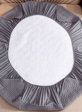 夹棉床笠四季款抗菌防尘床罩防滑隔脏床垫罩纯色加厚灰色宿舍单人