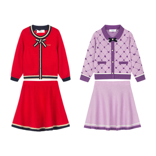 水孩儿童装女童套裙秋冬新款两件套时尚儿童套装节日新年装