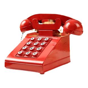 复古粉色假电话怀旧道具模型酒吧老式听筒座机装饰品仿真玩具摆件