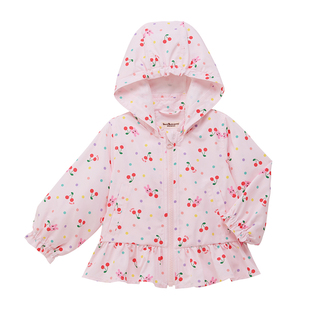 MIKIHOUSE女童外套可爱卡比兔小樱桃满印外套轻薄新款HOTBISCUITS