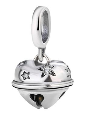 S925纯银铃铛吊饰diy串珠女潘家