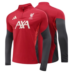 Adidas阿迪达斯利物浦足球运动休闲半拉链长袖训练服球衣KB1473