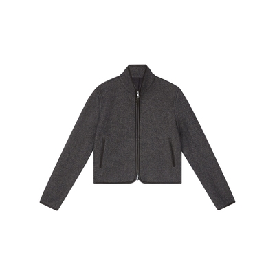 oneup复古羊毛修身毛呢外套