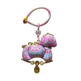2026新年礼物宋锦双面小马挂件包挂钥匙扣车挂马上有钱国风挂饰
