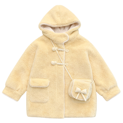 女童冬装中长款外套加绒加厚上衣