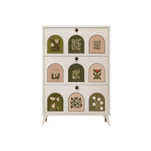 实木奶油风超薄鞋柜家用门口室内极窄入户玄关鞋柜门后楼道口鞋架