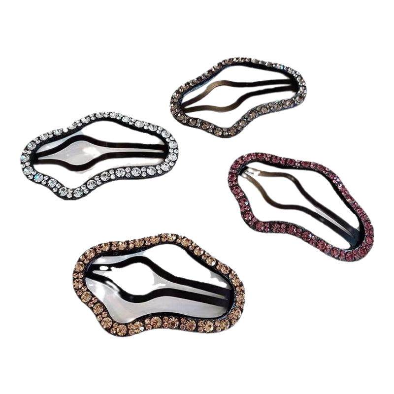 气质水钻云朵bb夹女侧边刘海碎发侧边夹头饰高级感镂空发夹子发卡