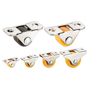 橡胶静音万向轮轮子垃圾桶移动底座滑轮迷你滚轮承重0.5寸脚轮