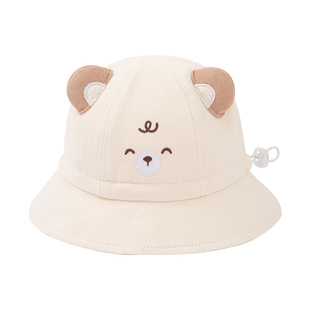 婴儿帽子春秋款小月龄男宝宝秋冬遮阳帽婴幼儿渔夫帽防晒纯棉一岁